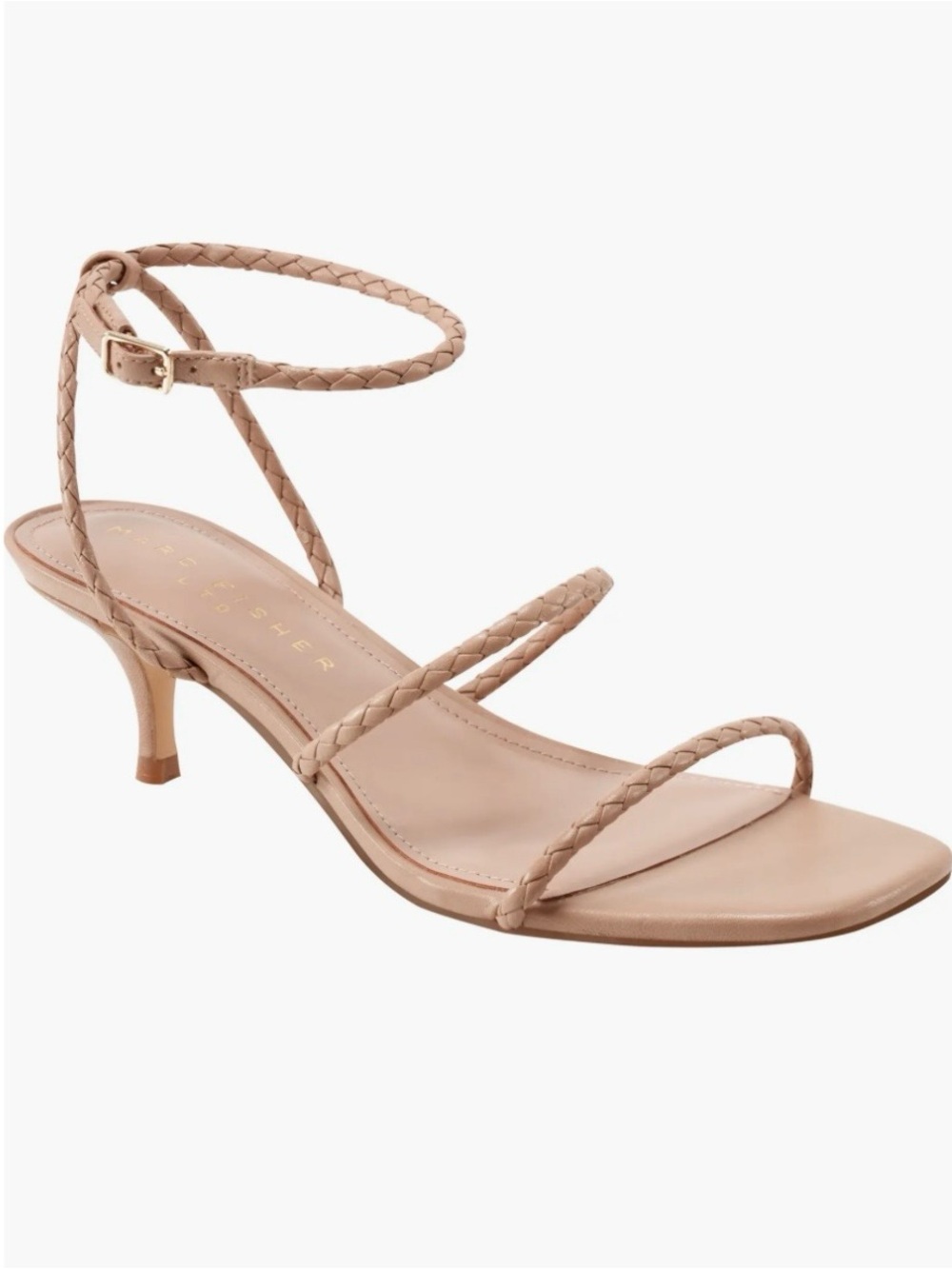 NEVER WORN Marc Fisher Beylee Braided  Ankle-Strap Kitten Heel Sz 9 1/2